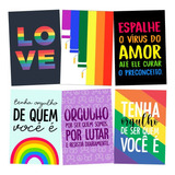 Kit 6 Placas Quadros Decoração Lgbt Love Amor Orgulho Gay P