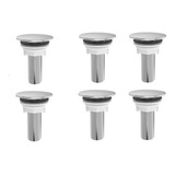 Kit 6 Plug Tapa Furo Cromado Acabamento Redondo Torneira Balcão Parede Bidê Blukit 50mm