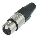 Kit 6 Plug Xlr Rean By Neutrik Cabo Fêmea Nickel Rc3f