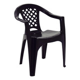 Kit 6 Poltronas Cadeira Plástica Apoio Resistente Tramontina Cor Preto