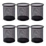 Kit 6 Porta Caneta Lápis De Mesa Escritório Aramado Redondo