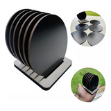 Kit 6 Porta Copos Minimalista Cinza Com Suporte Bar Mesa