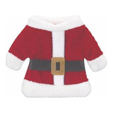 Kit 6 Porta Talheres Roupa Papai Noel Decoração De Natal