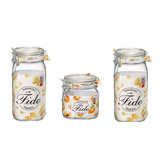 Kit 6 Potes Italiano Fido Hermétic Vidro Bormioli 1,5 E 1,0l