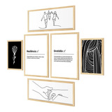 Kit 6 Quadros Decorativos Família Minimalista Frases Sala