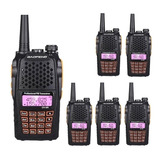Kit 6 Rádio Comunicador Baofeng Uv-6r Ht Dual Band U/vhf Fm