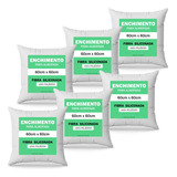 Kit 6 Refil Enchimento De Almofada 60x60 Fibra Siliconada