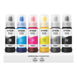 Kit 6 Refis De Tinta Epson T554 T555 Impressoras L8160 L8180