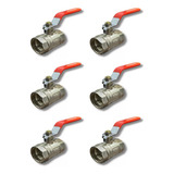Kit 6 Registro De Esfera 1'' Polegada Dn25 Pn40 Metal