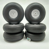 Kit 6 Roda Pneu Aeromodelismo 9cm 3.5 Espuma Rígida Leve