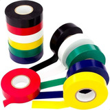 Kit 6 Rolos Fita Isolante Colorida 18mm X 20m Pvc Adesiva 