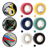 Kit 6 Rolos Fitas Isolantes Coloridas 18mm X 5m Adesiva