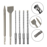 Kit 6 Sds Plus Para Martelete Ponteiro Talhadeira E Brocas