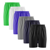 Kit 6 Shorts Masculino Calção Com Elástico Futebol Academia 