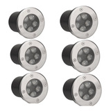 Kit 6 Spot Led Balizador Chão Embutir Piso 5w Branco Quente 