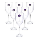 Kit 6 Taça Para Vinho 400 Ml Acrílico Cristal