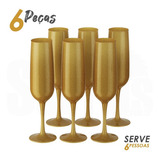Kit 6 Taças De Espumante Celebration 160ml 99320 Coza Cor Dourado Glitter