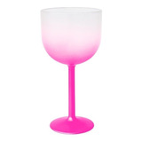 Kit 6 Taças De Gin Degradê Pink Neon De Acrílico 550 Ml