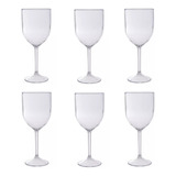 Kit 6 Taças Para Vinho Aperol De Acrilico Transparente 350ml