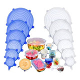 Kit 6 Tampas Potes De Silicone Universal Flexível Lavável