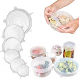Kit 6 Tampas Silicone Fechar Panela Pote Universal Flexível