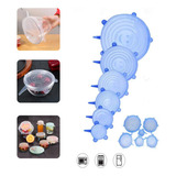 Kit 6 Tampas Silicone Panela Pote Universal Flexível