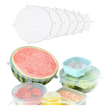 Kit 6 Tampas Silicone Para Potes Reutilizável Elástica 
