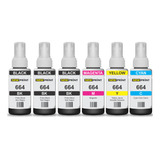 Kit 6 Tinta Compatível 664 Epson L220 L365 L455 L575 L1300