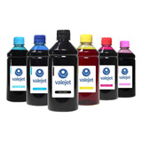 Kit 6 Tintas 500ml Cmyk Compatível Epson Universal Valejet