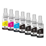 Kit 6 Tintas Epson 664 - L365 L375 L380 L395 L396 L455 Tinta Colorido