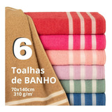 Kit 6 Toalhas De Banho -