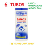 Kit 6 Tubos Pano Umedecido Álcool 70° Coperalcool Bacfree