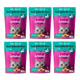 Kit 6 Un. Petisco Whiskas Temptations Anti Bola Pelo Gatos