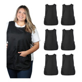 Kit 6 Un Bata Plus Size Avental Uniforme Amarra Lateral Bols