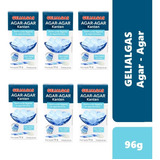 Kit 6 Unidades Gelatina De Algas Agar Agar Gelialgas Pó 16g