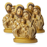Kit 6 Unidades Sagrada Família Busto Barroca 20cm Dourado