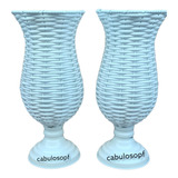Kit 6 Vasos Decorativos Taça Junco  4 De 30cm E 2 De 45cm