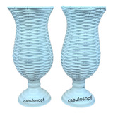Kit 6 Vasos Decorativos Taça Junco 4 De 30cm E 2 De 45cm