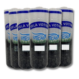 Kit 6 Velas 7 Dias Votiva Bicolor Branca/preta 260g Parafina
