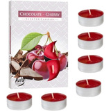 Kit 6 Velas Rechaud Perfumada Vermelha Chocolate Cereja Amor