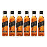 Kit 6 Whisky Black Label Mini 50ml Black Frete Gratís