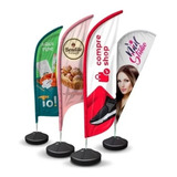 Kit 6 Wind Banner Dupla Face 3mts Completo - Arte Gratis