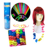 Kit 60 Colares Havaiano + 50 Pulseiras De Neon Mega Promoção