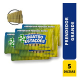 Kit 60 Prendedores De Roupa Madeira Grande 5 Dúzias Full Cor Palha