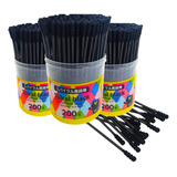 Kit 600 Cotonetes Preto Luxo Haste Espiral Algodão Premium