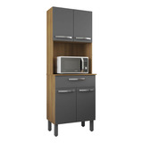 Kit 61cm Armário Balcão Paneleiro Cozinha Gaveta Nicho Forno