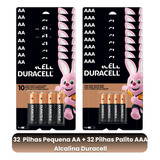Kit 64 Pilhas Duracell Alcalina 32 Aa+ 32 Aaa Pack 16 Econo