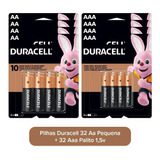Kit 64 Pilhas Duracell Alcalina 32 Aa+ 32 Aaa Pack 16 Econo