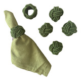 Kit 6x Argola Porta Guardanapo Verde Militar P/ Mesa Posta