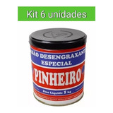 Kit 6x Pasta Sabão Creme P/ Mãos Desengraxante Pinheiro 1kg